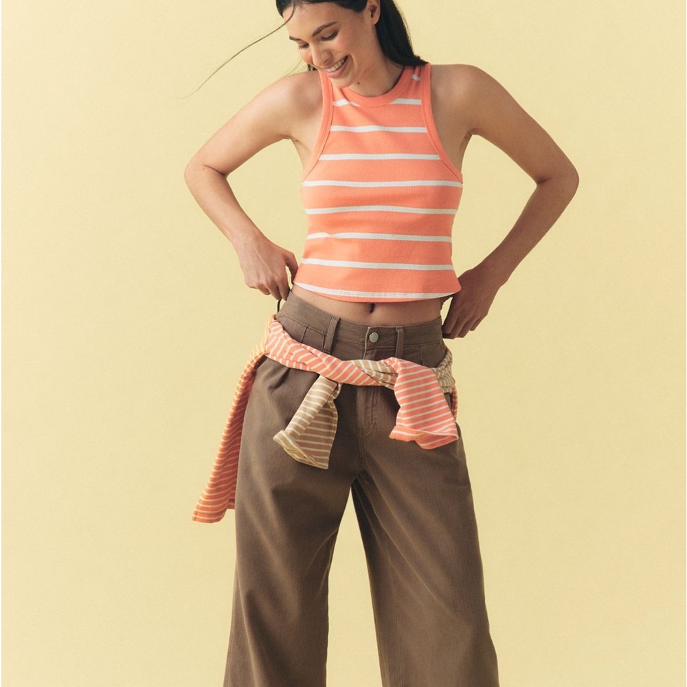 Anthropologie  Blair stretch cotton crop racer back XXS (set of two both colors)